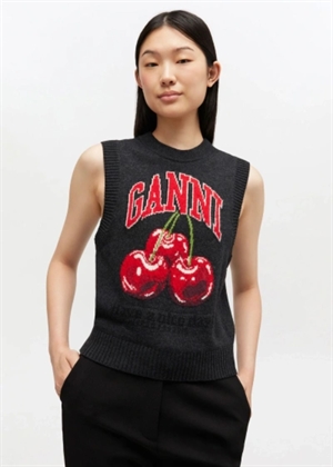 Graphic wool vest Phantom A1070044 Ganni 